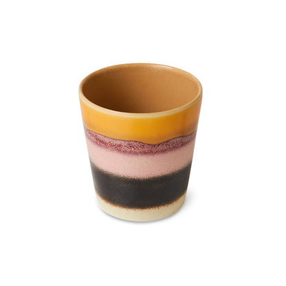 70s ceramics: coffee mug, sunset