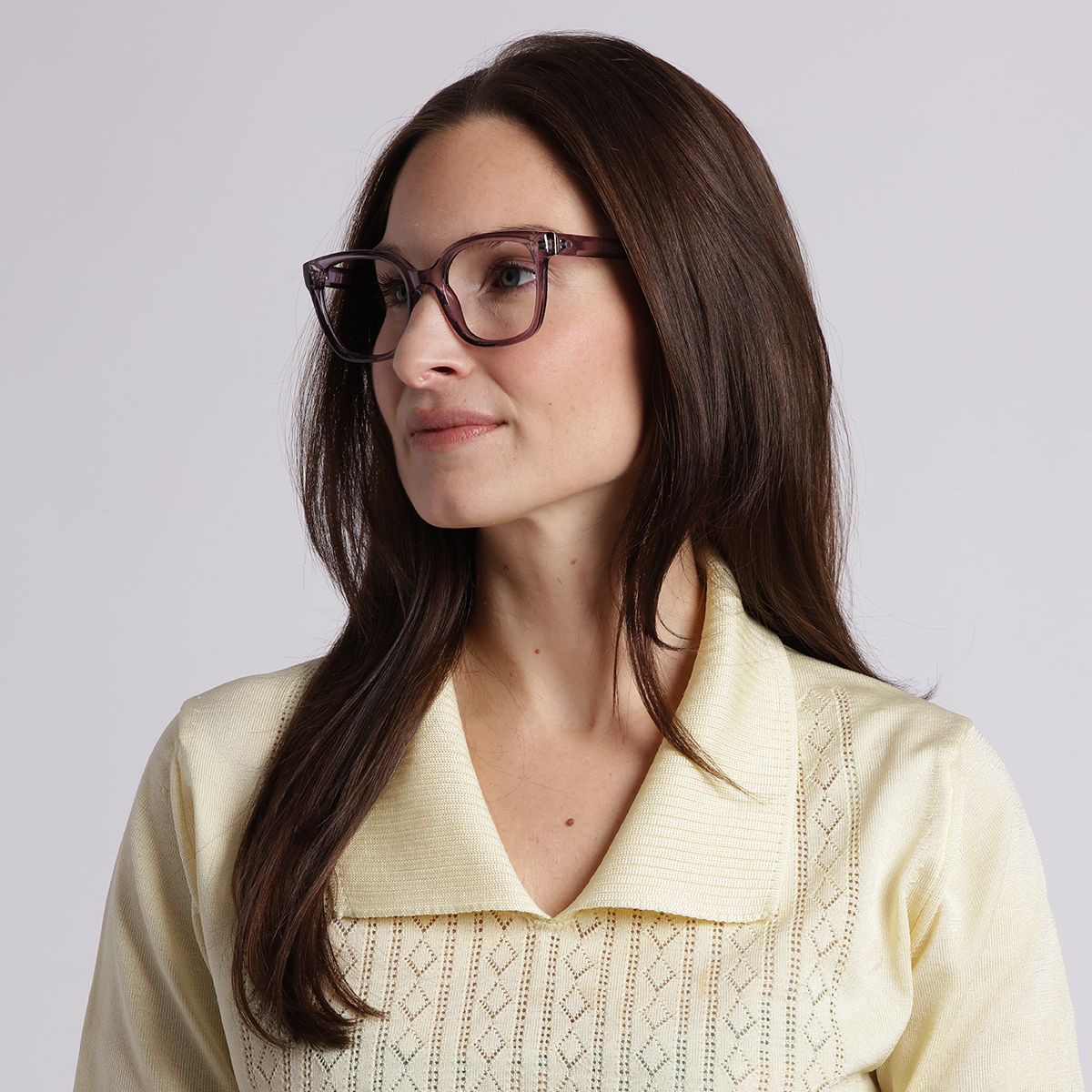 Monkeyglasses Annika grijs-paars detail