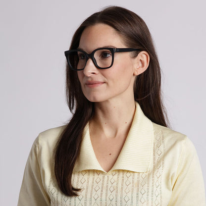Monkeyglasses Annika mat zwart detail
