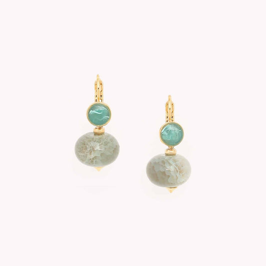 Nature Bijoux Pebbles oorbellen met blauwe agaat