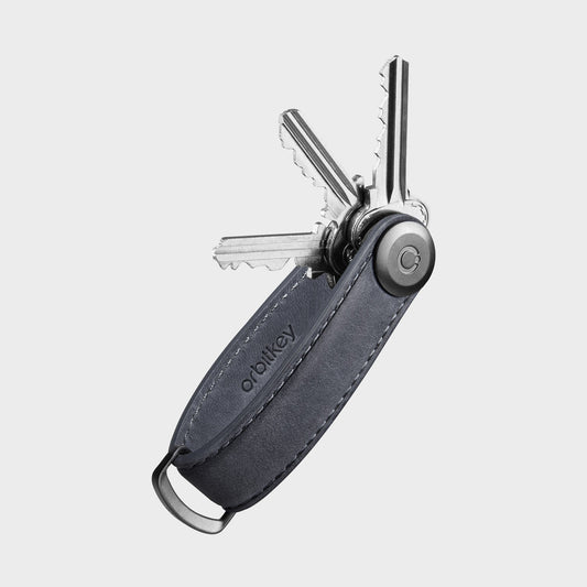 Orbitkey Key Organiser Crazy Horse Steel Grey voorkant