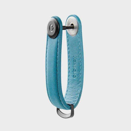 Orbitkey Key Organiser Crazy Horse Teal detail