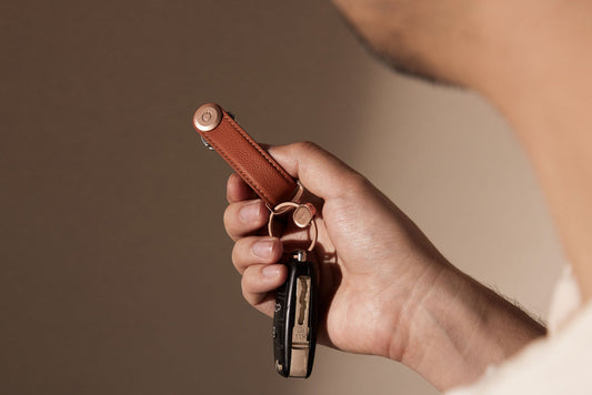 Orbitkey Key Organiser Pebbled Leather Amber
