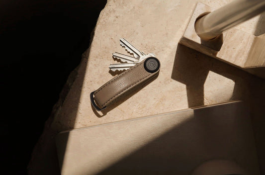 Orbitkey Key Organiser Pebbled Leather Ecru