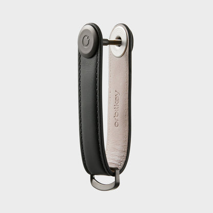 Orbitkey Key Organiser Leather Black met zwart stiksel