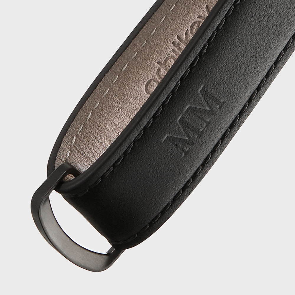 Orbitkey Key Organiser Leather Black met zwart stiksel
