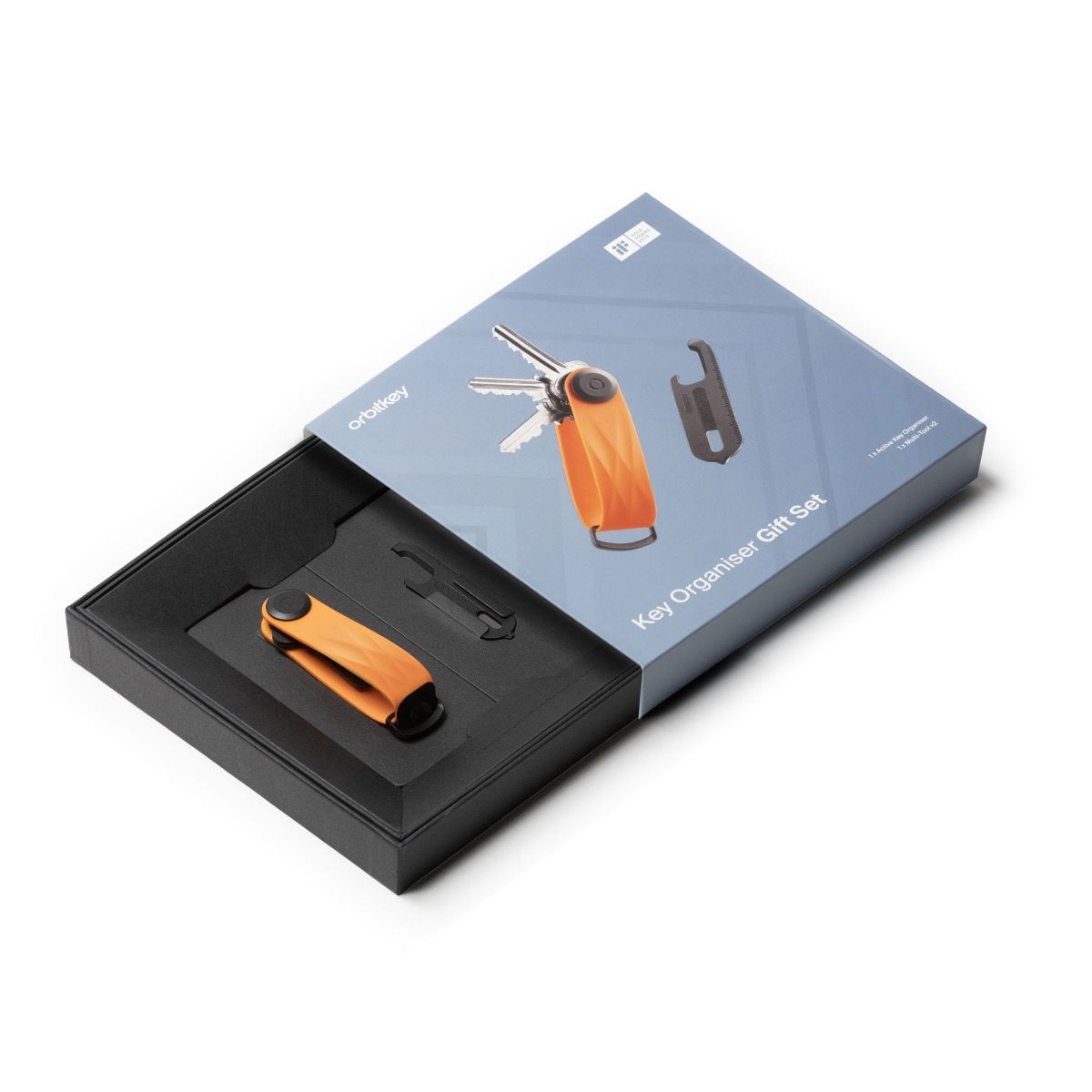 Orbitkey Key Organiser Active Tangerine + Multi-tool V2 Set