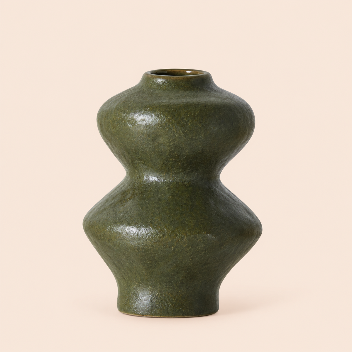 HKLiving 70s Ceramics vaasje Palette groen op pastelachtergrond