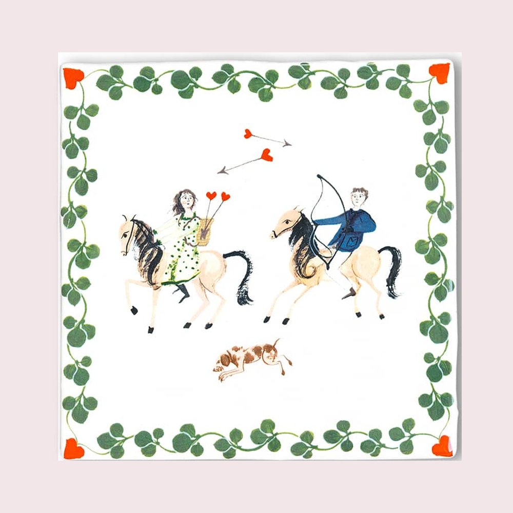 Chasing Love op een egale pastelachtergrond