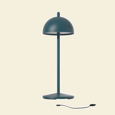 LUNA - Buitenlamp, oceaanblauw tegen een zachte pastelachtergrond (botergeel)