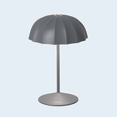 OMBRELLINO - Buitenlamp, Antraciet tegen een zachte pastelachtergrond (lichtblauw)