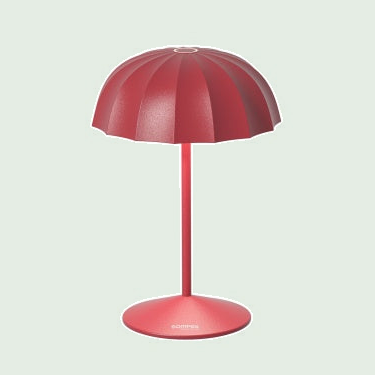 OMBRELLINO - Buitenlamp, Rood tegen een zachte pastelachtergrond (saliegroen)