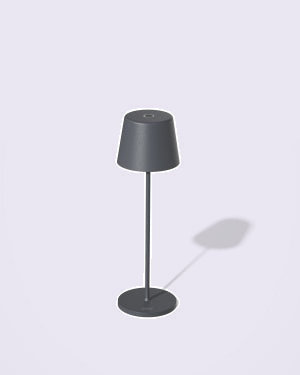 PALMA LED DIM. H36CM ANTRACIET tegen een zachte pastelachtergrond (lila)