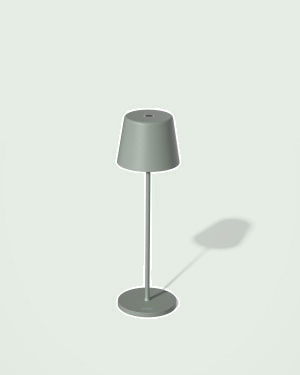 PALMA LED DIM. H36CM GROEN tegen een zachte pastelachtergrond (saliegroen)