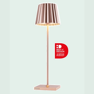 TROLL 2.0 - Buitenlamp, Roségoud tegen een zachte pastelachtergrond (mint)