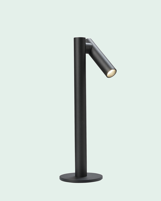 Tubo acculamp- 35cm - voor binnen/buiten / indoor/ outdoor   - snoerloos - Zwart tegen een zachte pastelachtergrond (mint)