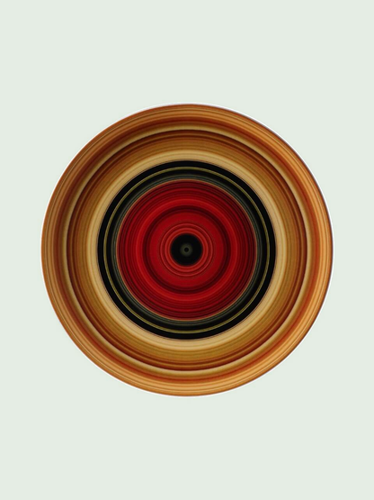 Wandbord Richard Hutten Morgenrood 31 cm – Heinen Delfts Blauw tegen een zachte pastelachtergrond (saliegroen)