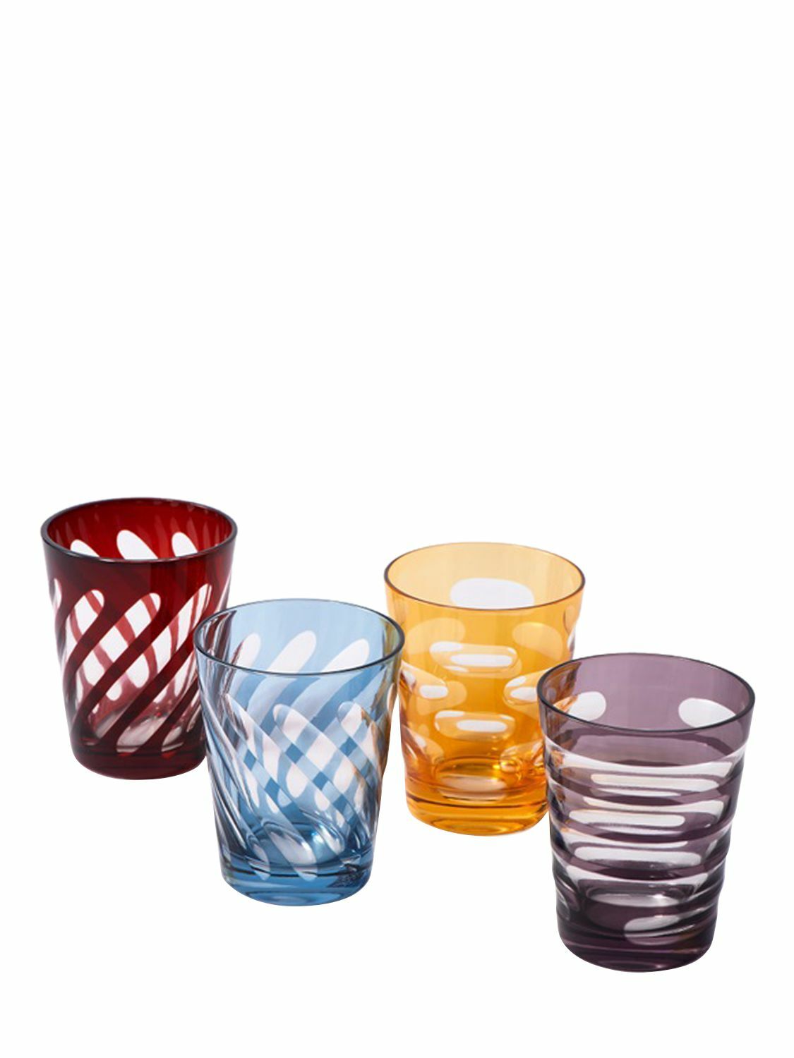 POLSPOTTEN Tubular tumblers multicolour set van 4