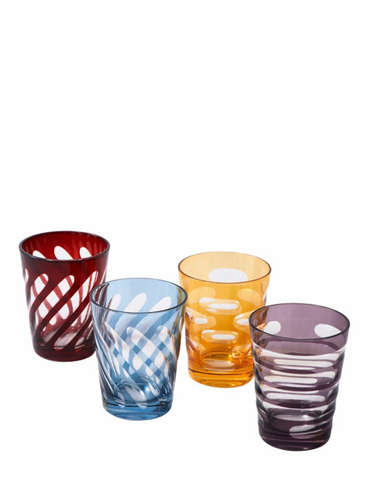 POLSPOTTEN Tubular tumblers multicolour set van 4
