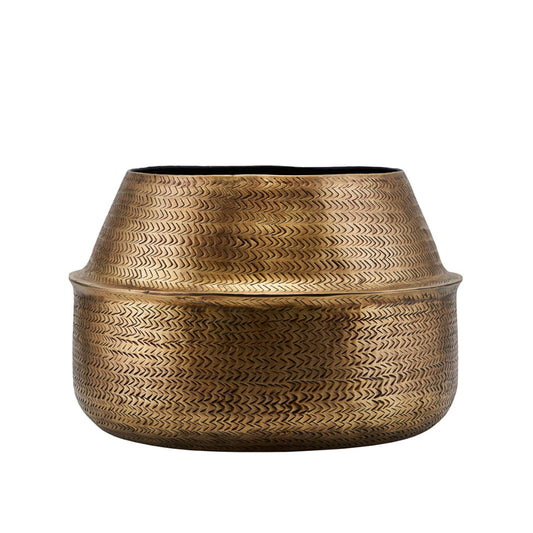 Planter, Rattan, Brass finish