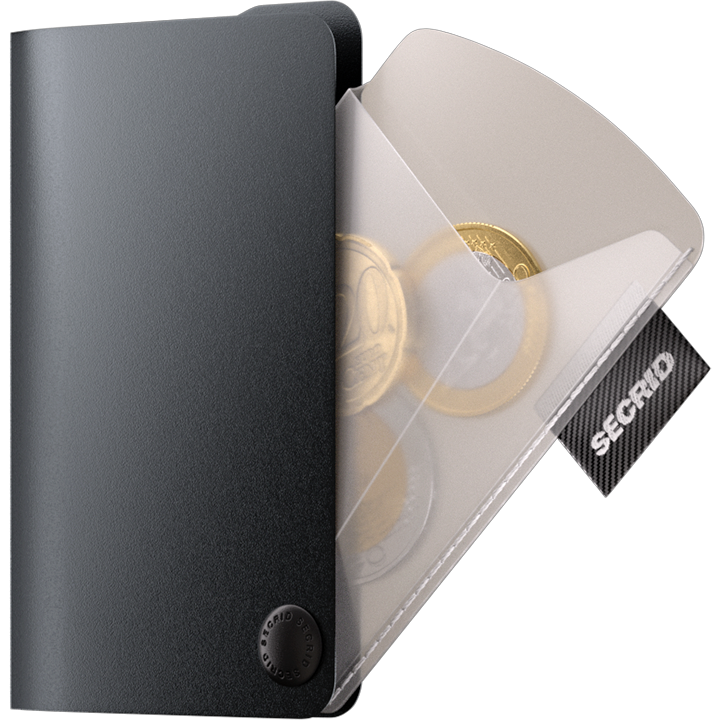 Secrid Coinpocket transparant half geopend