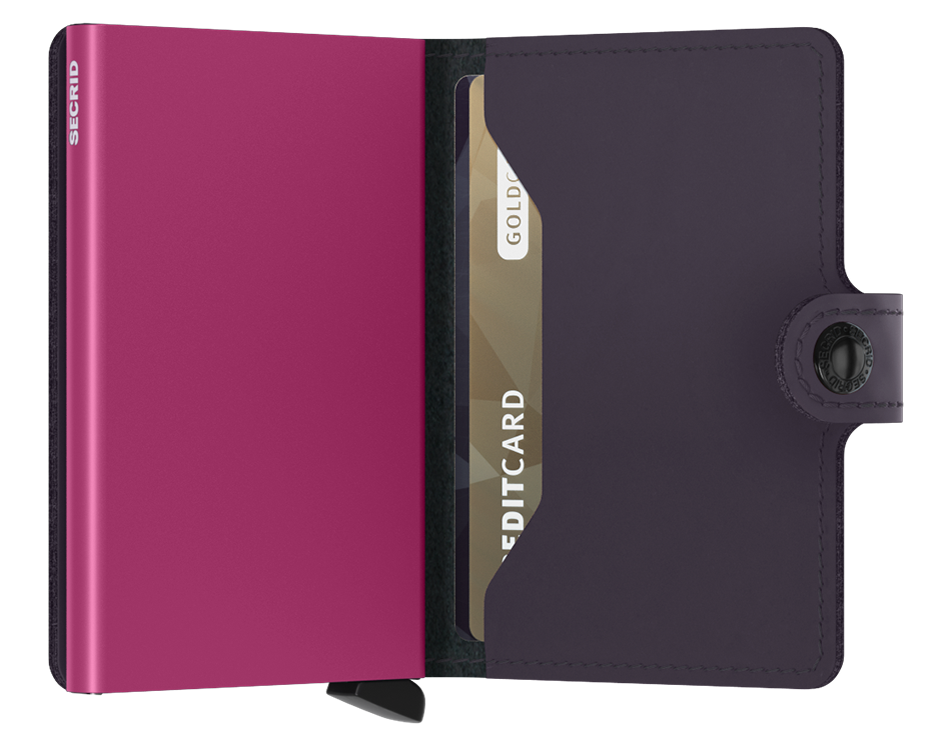 Secrid Miniwallet Matte Dark Purple Fuchsia indeling