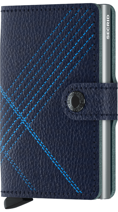 Secrid Miniwallet Stitch Linea Navy portemonnee