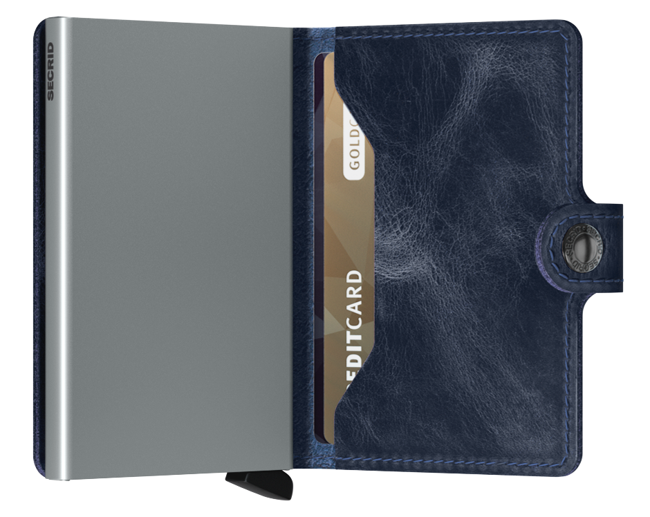 Secrid Miniwallet Vintage Blue indeling