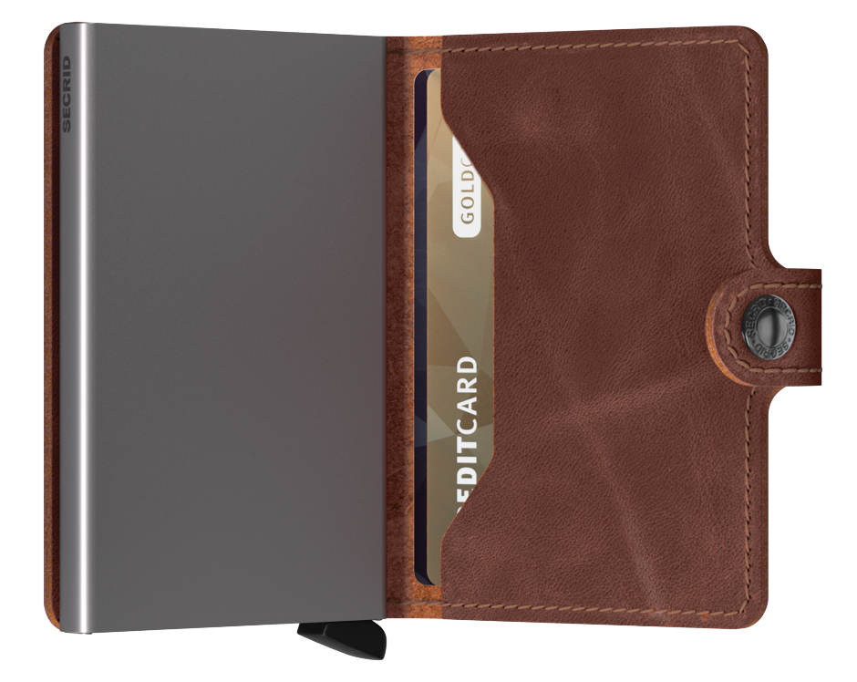 Secrid Miniwallet Vintage Brown indeling