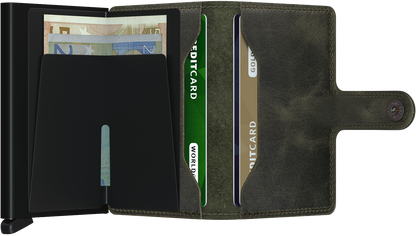 Secrid Miniwallet Vintage Olive Black geopend