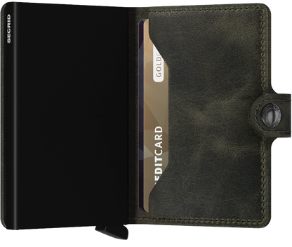 Secrid Miniwallet Vintage Olive Black indeling