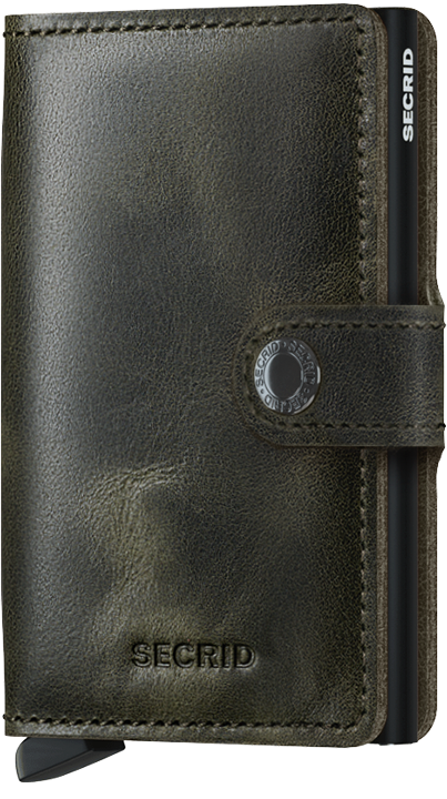 Secrid Miniwallet Vintage Olive Black voorkant