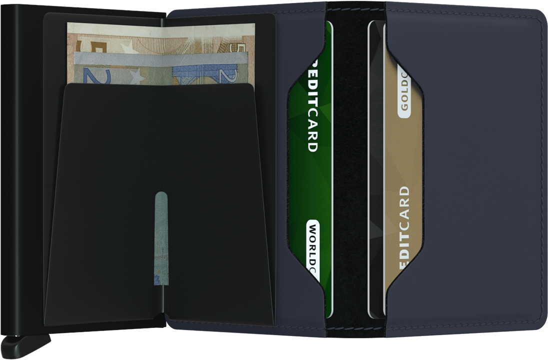 Secrid Slimwallet Matte Nightblue geopend