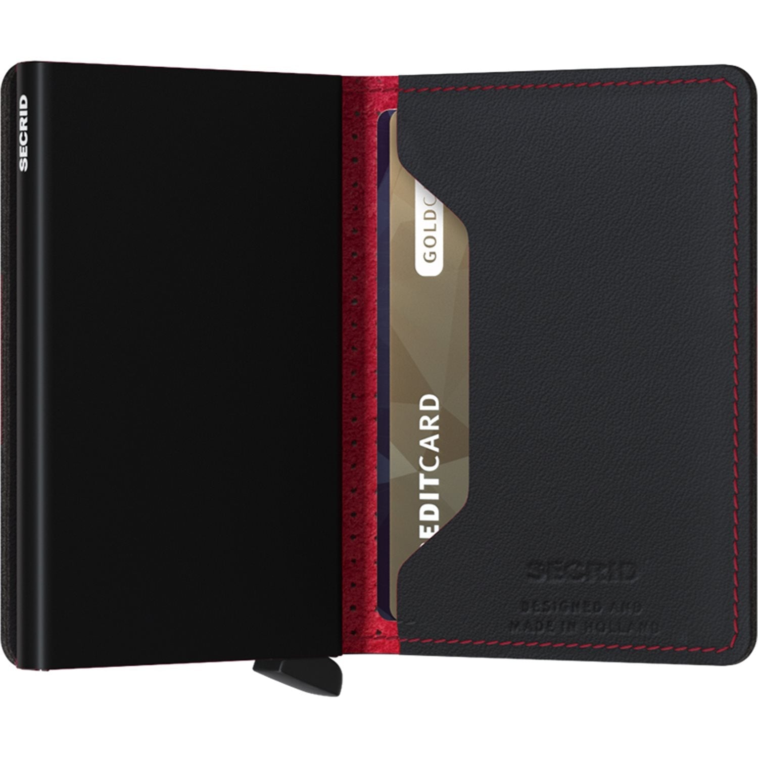 Secrid Slimwallet Perforated Black-Red zijaanzicht