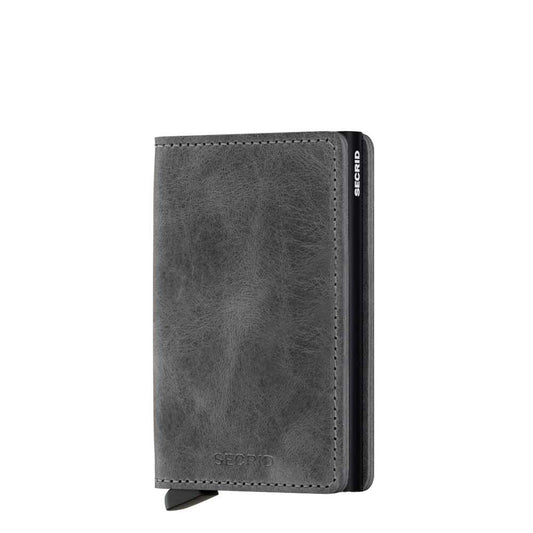 Secrid Slimwallet Vintage Grey Black voorkant