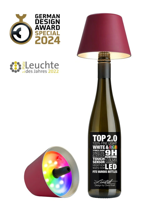 TOP 2.0 RGBW flesverlichting oplaadbaar - Bordeaux - productfoto