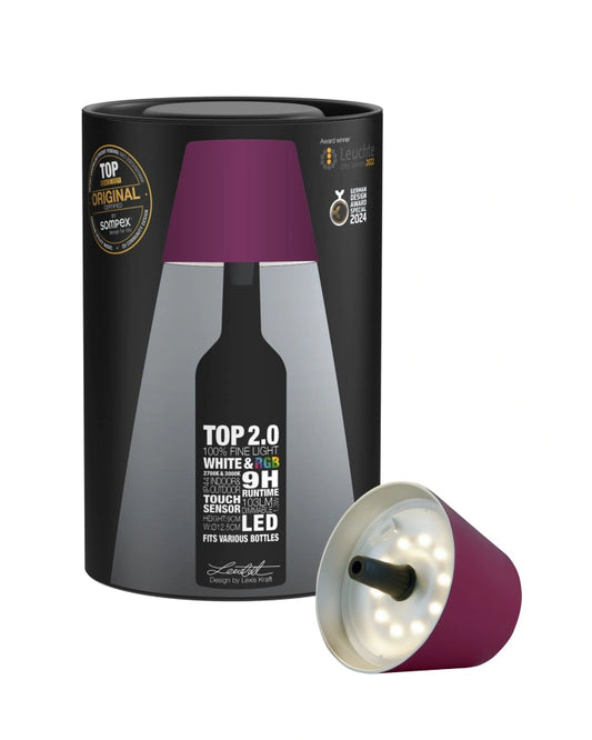 TOP 2.0 RGBW flesverlichting oplaadbaar - Bordeaux - detailfoto