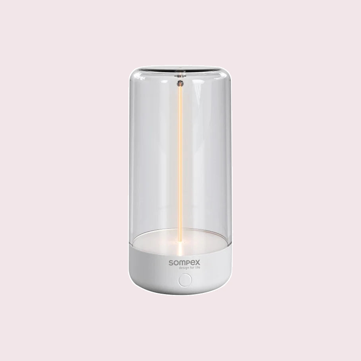 Sompex Pulse oplaadbare tafellamp wit met transparante kap en warm ledlicht