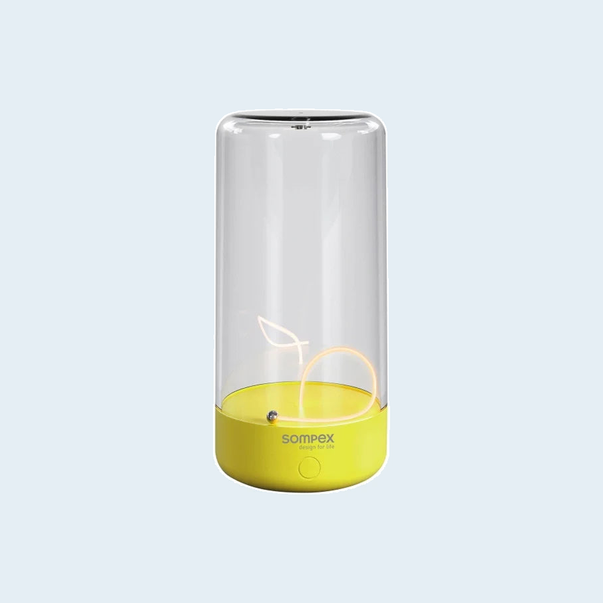 Sompex Pulse oplaadbare tafellamp neongeel met transparante kap en warm ledlicht