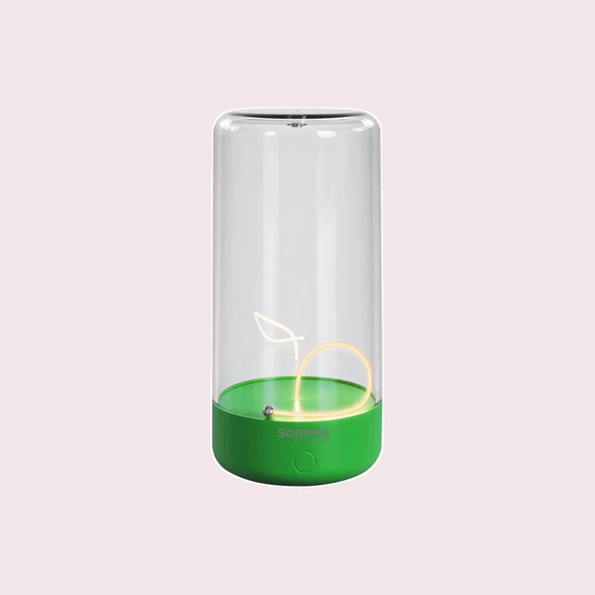 Sompex Pulse oplaadbare tafellamp neongroen met transparante kap en warm ledlicht