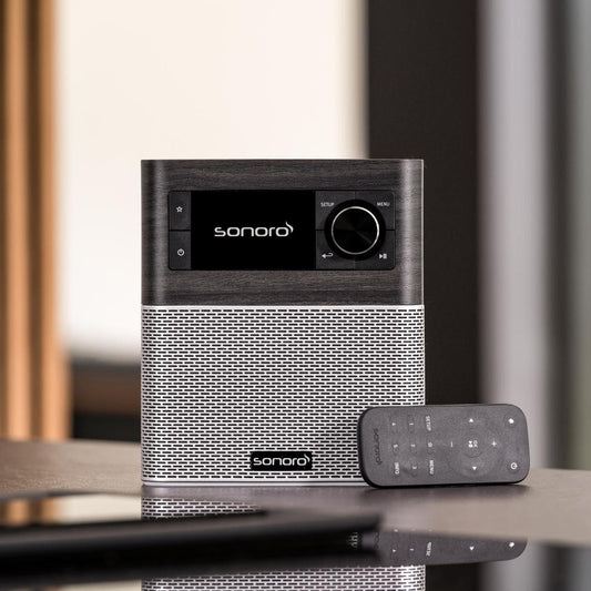 Sonoro STREAM in mooreiche decor met zilveren voorzijde