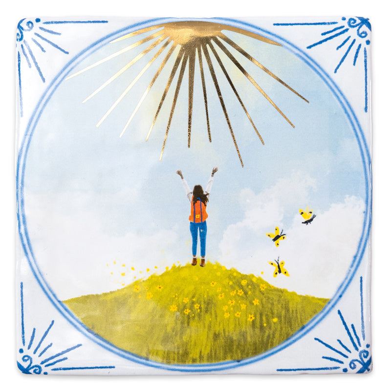 StoryTiles Face the sunshine keramische tegel 10x10 cm