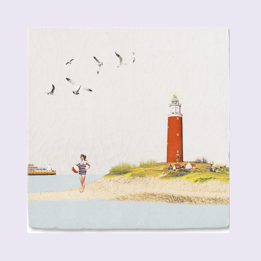 Terug op Texel op pastelachtergrond