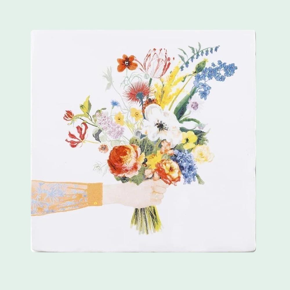 Bloemetje voor jou op pastelachtergrond