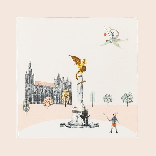 StoryTiles Sprookjesachtig Den Bosch - tegel 10 × 10 cm op pastelachtergrond