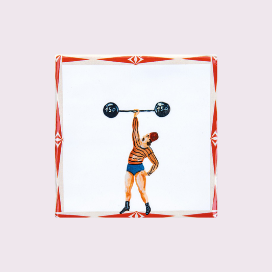 StoryTiles You're the strongest, keramische tegel 10 x 10 cm op zachte pastelachtergrond