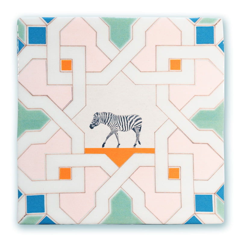 StoryTiles Zebra gespot – keramische tegel 10x10 cm