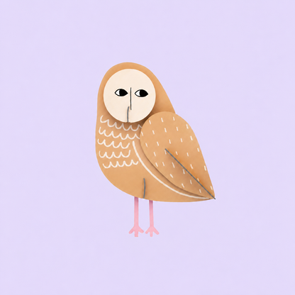 Studio ROOF Otto Owl - productfoto op pastelachtergrond - vierkant met ruimte rondom