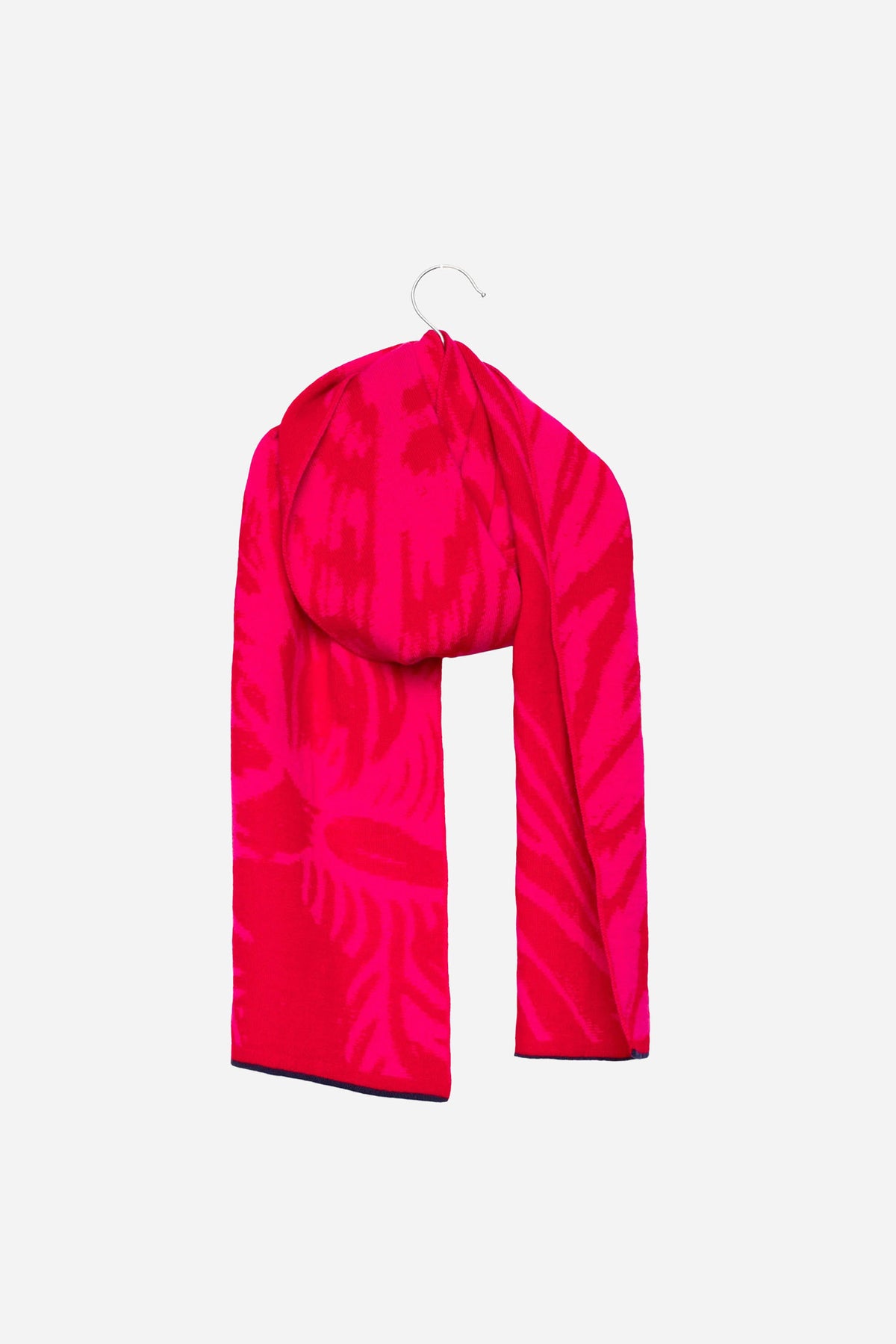 Wolvis Cerura midi azalea – rode en roze merinowollen sjaal